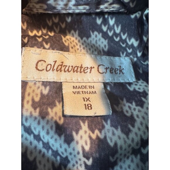 Coldwater Creek Quilted Vest Size 1X (18) – Fair Isle Snowflake Print, Hidden Mi - Picture 4 of 11